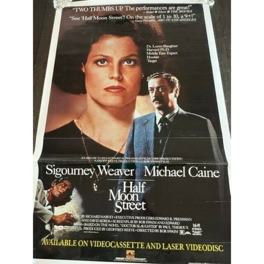 Movie Theater Cinema Poster vtg Lobby Card 1987 Half Moon Street Sigourney Caine